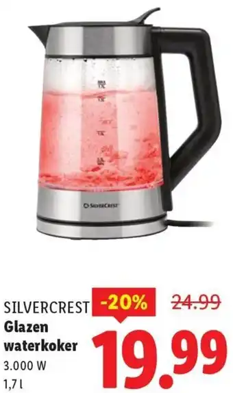 Lidl Silvercrest Glazen waterkoker aanbieding