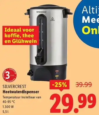 Lidl Silvercrest Heetwaterdispenser aanbieding