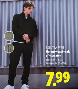 Lidl Esmara Men Herensweatbroek of sweater aanbieding