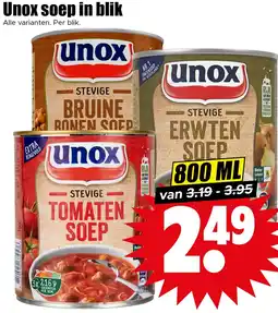 Dirk Unox soep in blik aanbieding