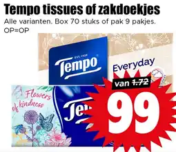 Dirk Tempo tissues of zakdoekjes aanbieding