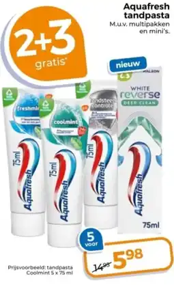 Trekpleister Aquafresh tandpasta aanbieding
