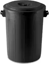 Bol.com Buitenprullenbak - Afvalbak buiten - Afvalton met deksel - 70 Liter - Zwart aanbieding