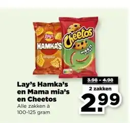 PLUS Lay's Hamka's en Mama mia's en Cheetos aanbieding