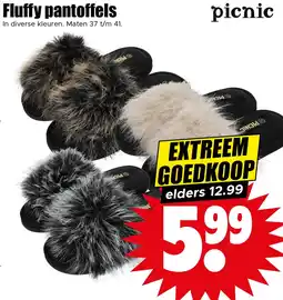 Dirk Fluffy pantoffels aanbieding