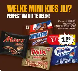 Kruidvat Keuze Uit Mars. Milkyway, Snickers of Twix Mini's aanbieding