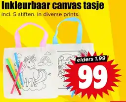 Dirk Inkleurbaar canvas tasje aanbieding