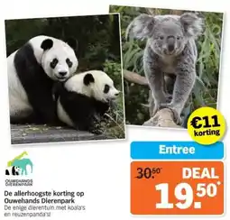Albert Heijn De allerhoogste korting op Ouwehands Dierenpark aanbieding