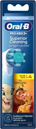 Amazon Oral-B Pro Kids tandenborstelkoppen met Disney The Lion King, Pack van 4 stuks aanbieding