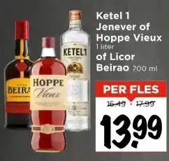 Vomar Voordeelmarkt Ketel 1 Jenever of Hoppe Vieux of Licor Beirao aanbieding