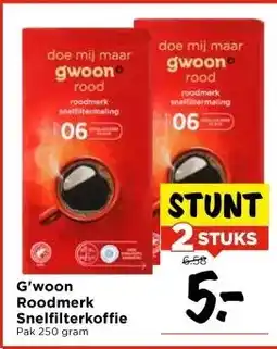 Vomar Voordeelmarkt G'woon Roodmerk Snelfilterkoffie aanbieding
