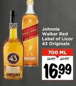 Vomar Voordeelmarkt Johnnie Walker Red Label of Licor 43 Originale aanbieding