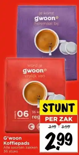 Vomar Voordeelmarkt G'woon Koffiepads aanbieding
