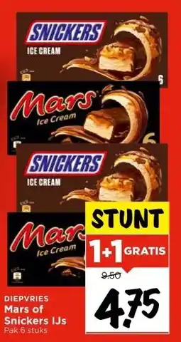 Vomar Voordeelmarkt Mars of Snickers IJs aanbieding