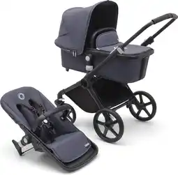 Babypark Bugaboo Fox Cub Kinderwagen 2-in-1 - Black / Blue Stormy aanbieding