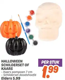 Dekamarkt Halloween schilderset of kaars aanbieding