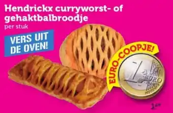 Hendrickx curryworst of gehaktbalbroodje