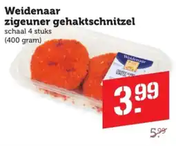 Coop Weidenaar zigeuner gehaktschnitzel aanbieding