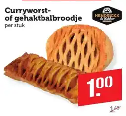 Coop Curryworst of gehaktbalbroodje aanbieding