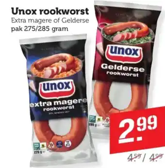 Coop Unox rookworst aanbieding