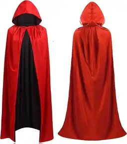 Amazon ampiercape, met capuchon, omkeerbaar, voor kinderen, volwassenen, Halloween, carnaval aanbieding