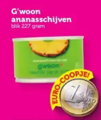 Coop G'woon ananasschijven aanbieding