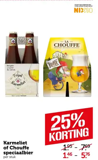 Coop Karmeliet of Chouffe speciaalbier aanbieding