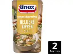 Hoogvliet Unox Speciaal Soep In Zak Heldere Kippensoep aanbieding