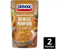 Hoogvliet Unox Soep in zak speciaal romige pompoensoep aanbieding