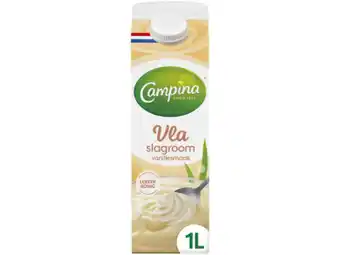 Hoogvliet Campina slagroom vla aanbieding