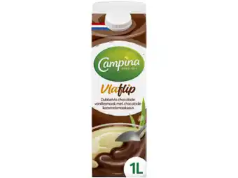 Hoogvliet Campina vlaflip chocolade-vanille aanbieding