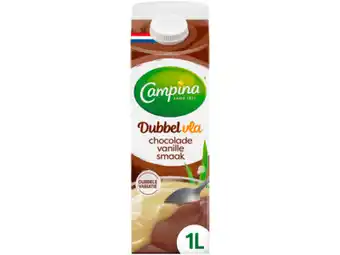 Hoogvliet Campina Dubbelvla chocolade-vanille aanbieding