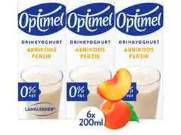 Hoogvliet Optimel Langlekker Drinkyoghurt perzik abrikoos 0% vet aanbieding