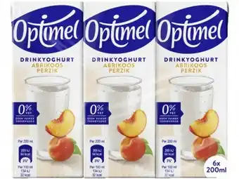 Hoogvliet Optimel Langlekker Drinkyoghurt perzik abrikoos 0% vet aanbieding