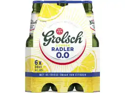Hoogvliet Grolsch Radler Citroen 0.0 Bier Fles 6-pack aanbieding