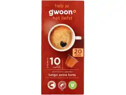 Hoogvliet G'woon Koffiecups lungo extra forte aanbieding