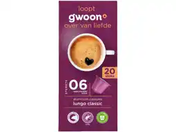 Hoogvliet G'woon Koffiecups lungo classic aanbieding