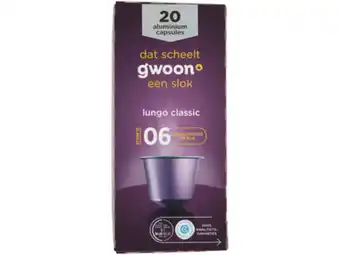 Hoogvliet G'woon Koffiecups lungo classic aanbieding
