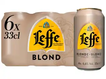 Hoogvliet Leffe Blond Belgisch Abdijbier blikken 6-pack aanbieding
