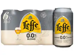 Hoogvliet Leffe Blond 0.0% alcoholvrij bier blik 6-pack aanbieding