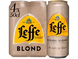 Hoogvliet Leffe Blond Belgisch Abdijbier blik 4-pack aanbieding