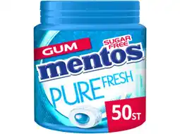 Hoogvliet Mentos Pure Fresh Sweet Mint Kauwgom mint Suikervrij Pot aanbieding