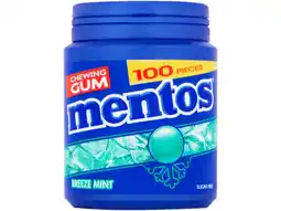 Hoogvliet Mentos Breeze Mint XL Kauwgom mint Suikervrij Pot aanbieding