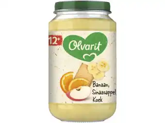 Hoogvliet Olvarit Banaan Sinaasappel Koek 12+ mnd 200g aanbieding