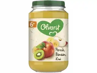 Hoogvliet Olvarit 6+ Maanden Perzik Banaan Kiwi aanbieding