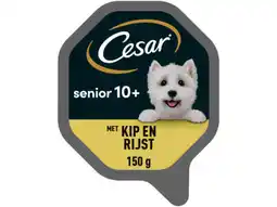 Hoogvliet Cesar Senior 10+ met kip en rijst in gelei aanbieding