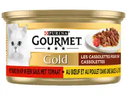 Hoogvliet Gourmet Gold Cassolettes kattenvoer rund/kip aanbieding