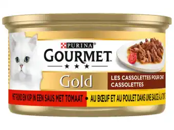 Hoogvliet Gourmet Gold Cassolettes kattenvoer rund/kip aanbieding