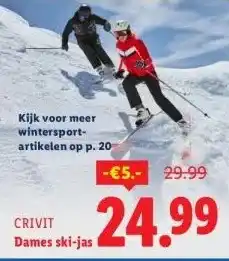Lidl CRIVIT Dames-of herenski-jas aanbieding