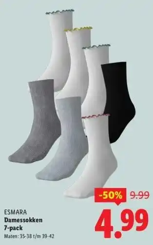 Lidl ESMARA Damessokken 7-pack aanbieding